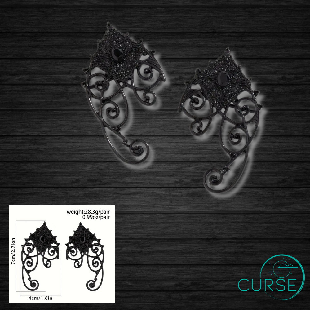 Ear Clips - Blk Gem