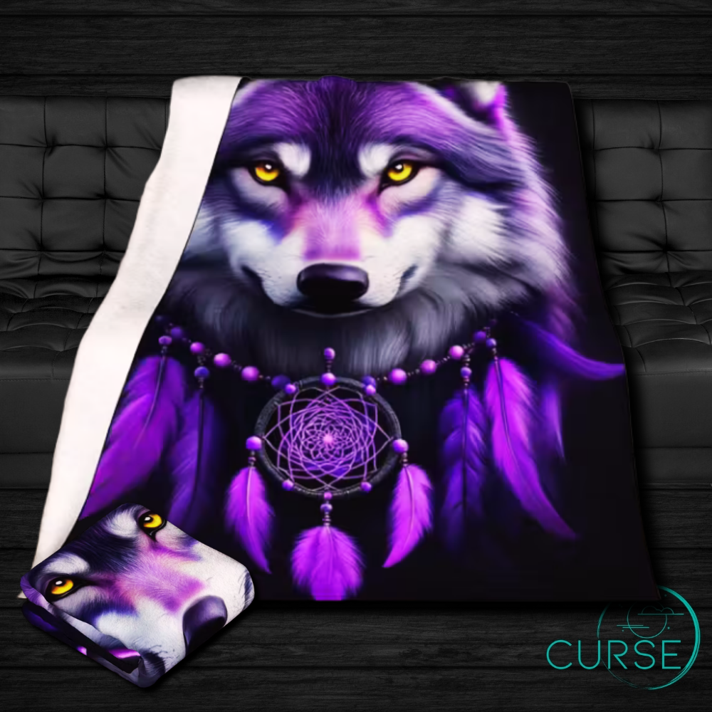 Ultra Soft Throw - Purple Wolf