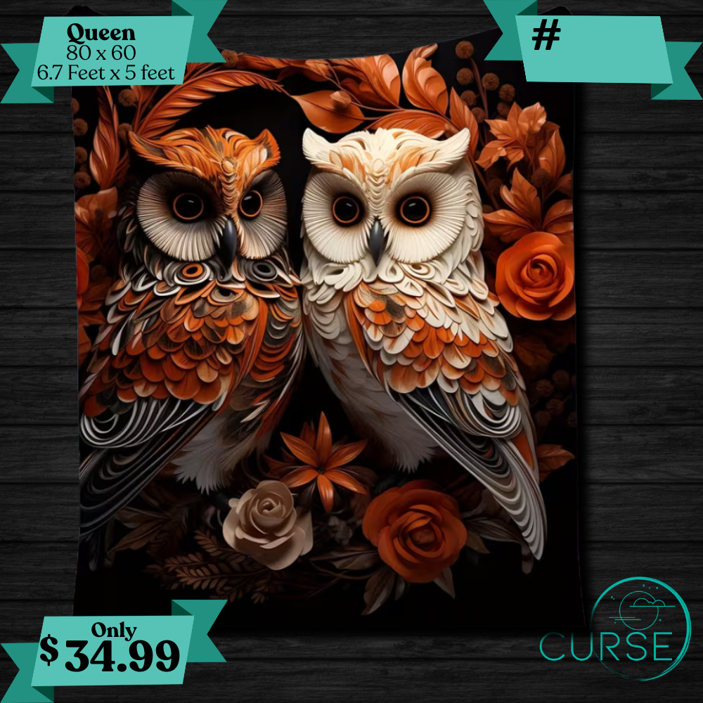 Ultra Soft Throw - Owl Pair