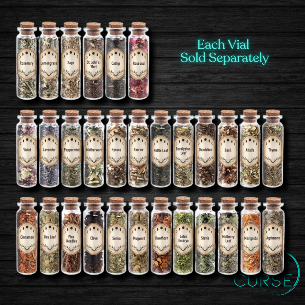 Vials With Dried Herbs