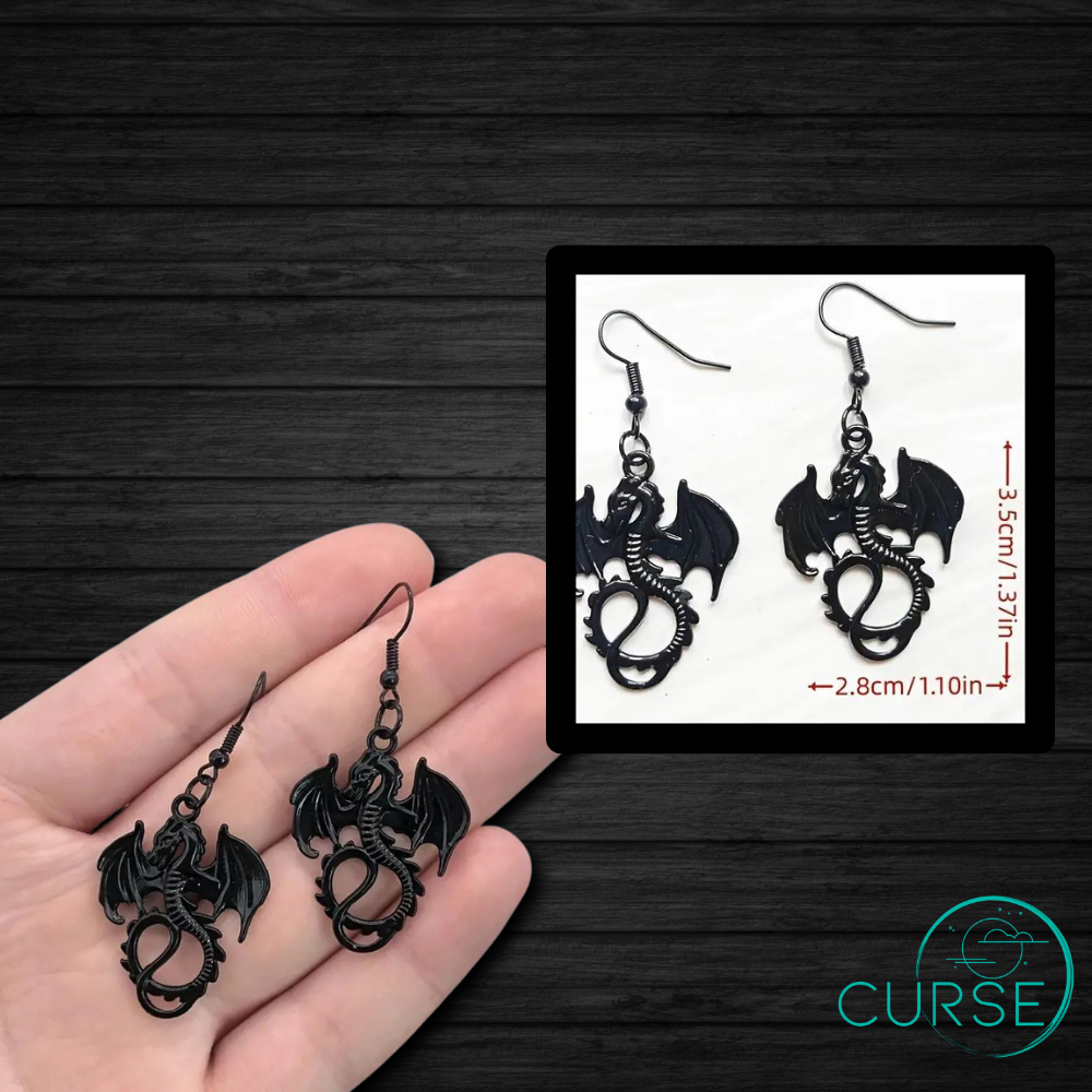 Earrings - Black Dragons