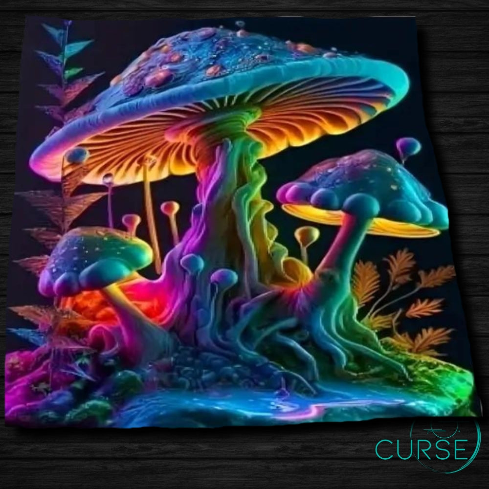 Ultra Soft Throw - Colorful Mushrooms