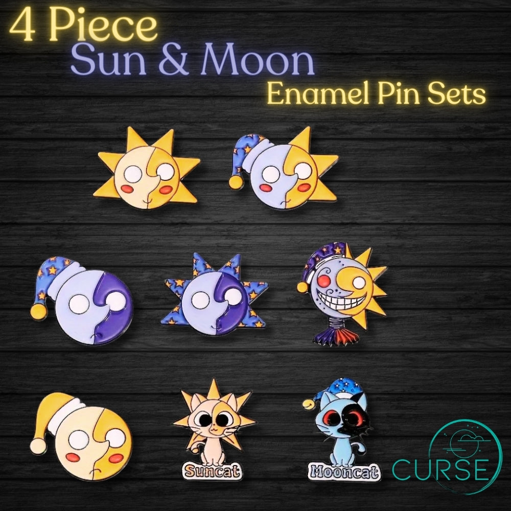 Enamel Pins - Sun And Moon