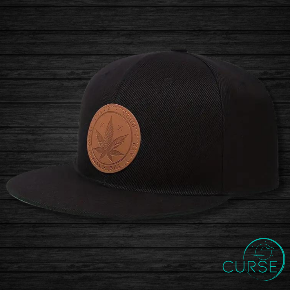 Hat - Blk Hat With Brown Leaf