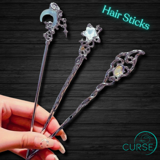 Hair Sticks - Silvery