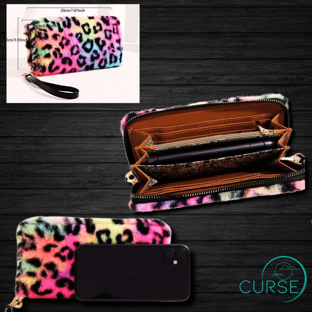 Fluffy Leopard Wallet