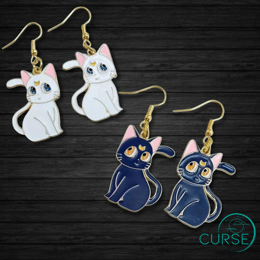 Earrings - Moon Kitties