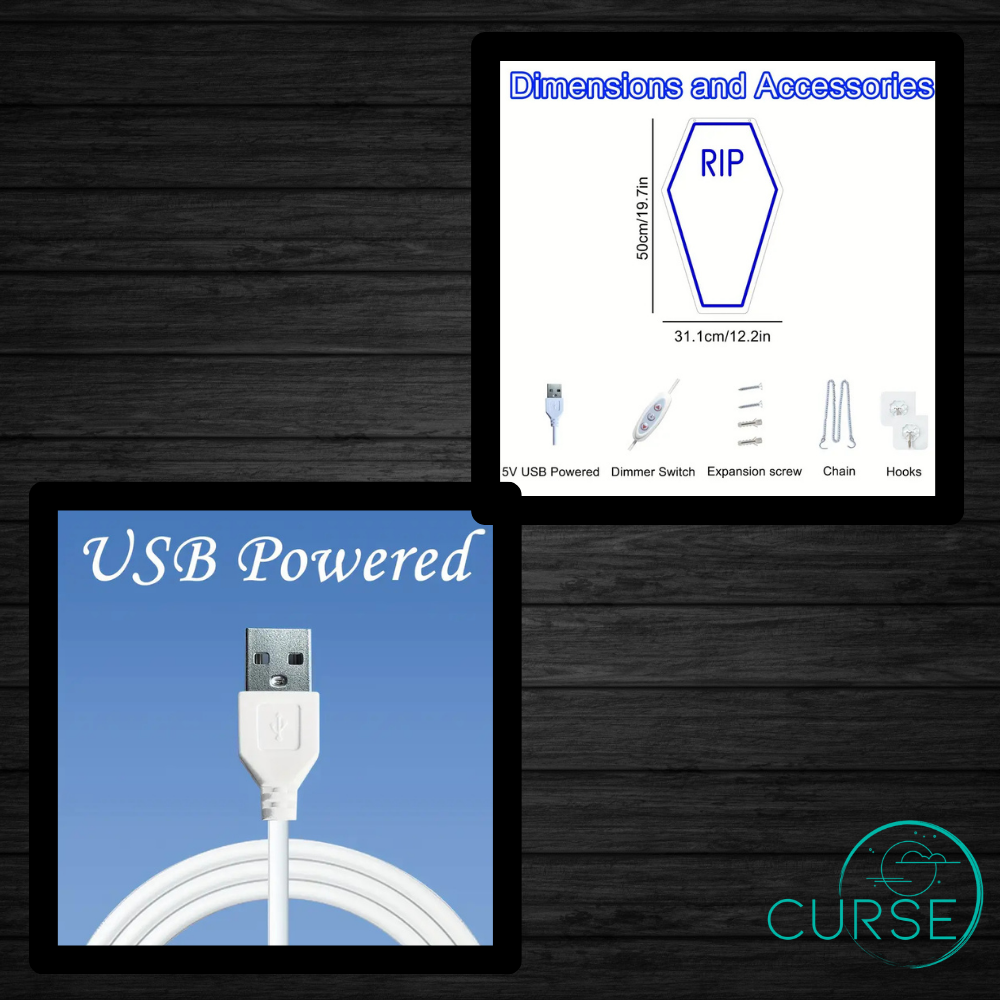 Light Up Coffin Mirror