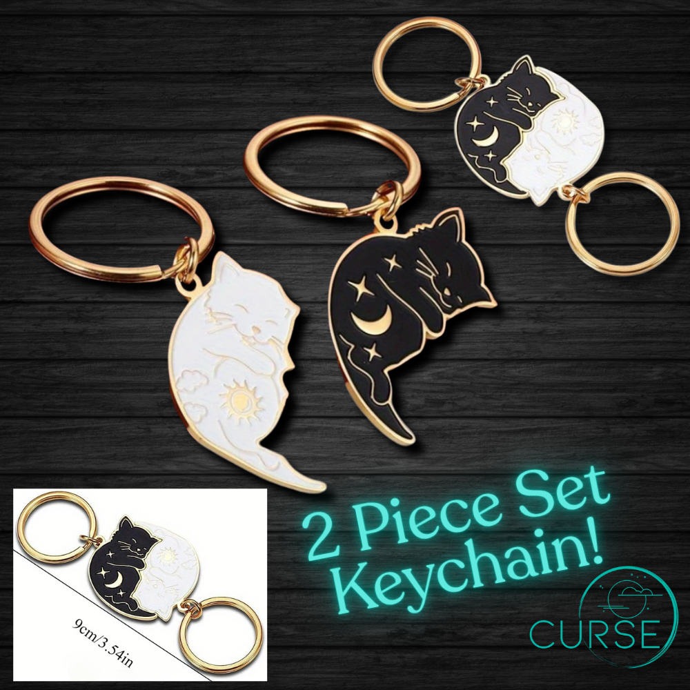 Double Kitties Keychain