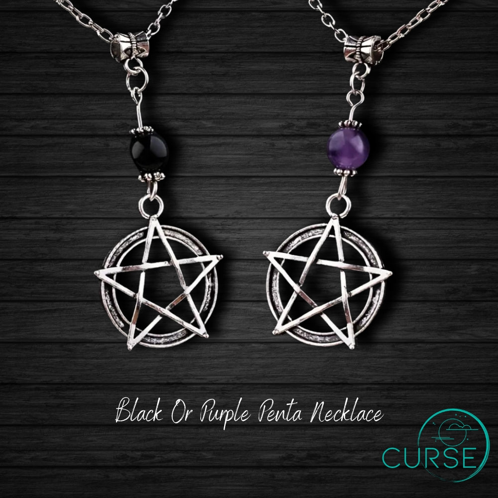 Necklaces - Purple Or Black Penta