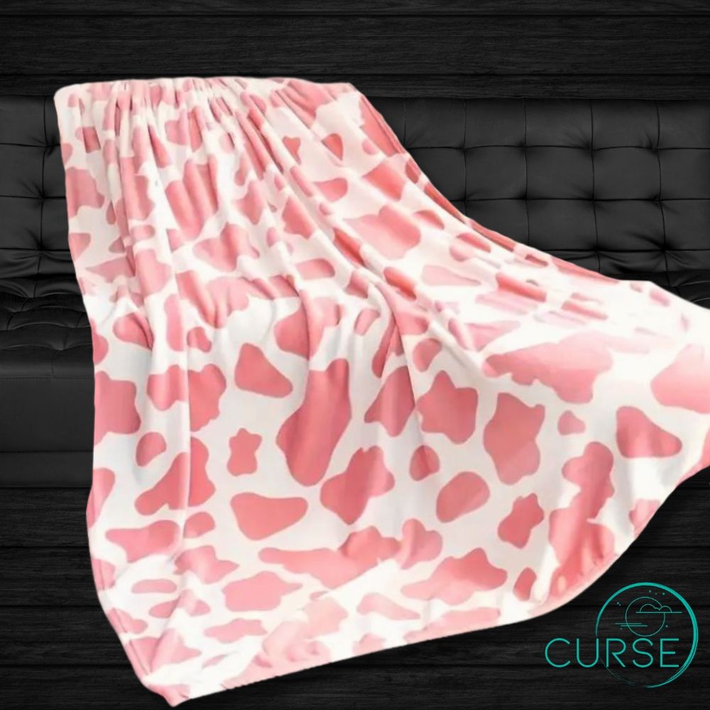 Ultra Soft Throw - Pastel Pink Cow