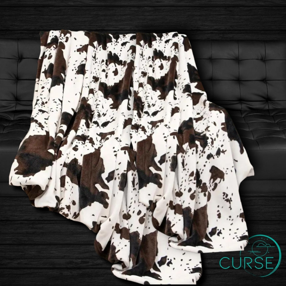 Ultra Soft Throw - Brown Blk Cow Pattern