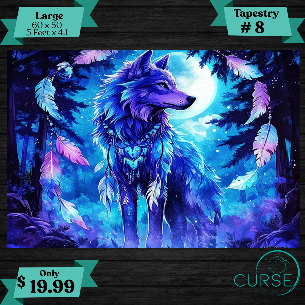 Tapestry- Native Wolf