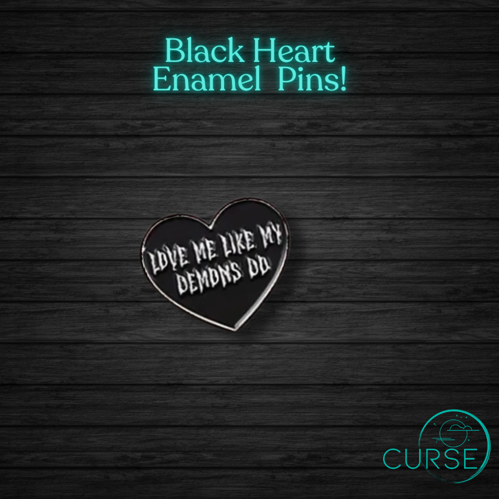 Enamel Pins - Blk Hearts