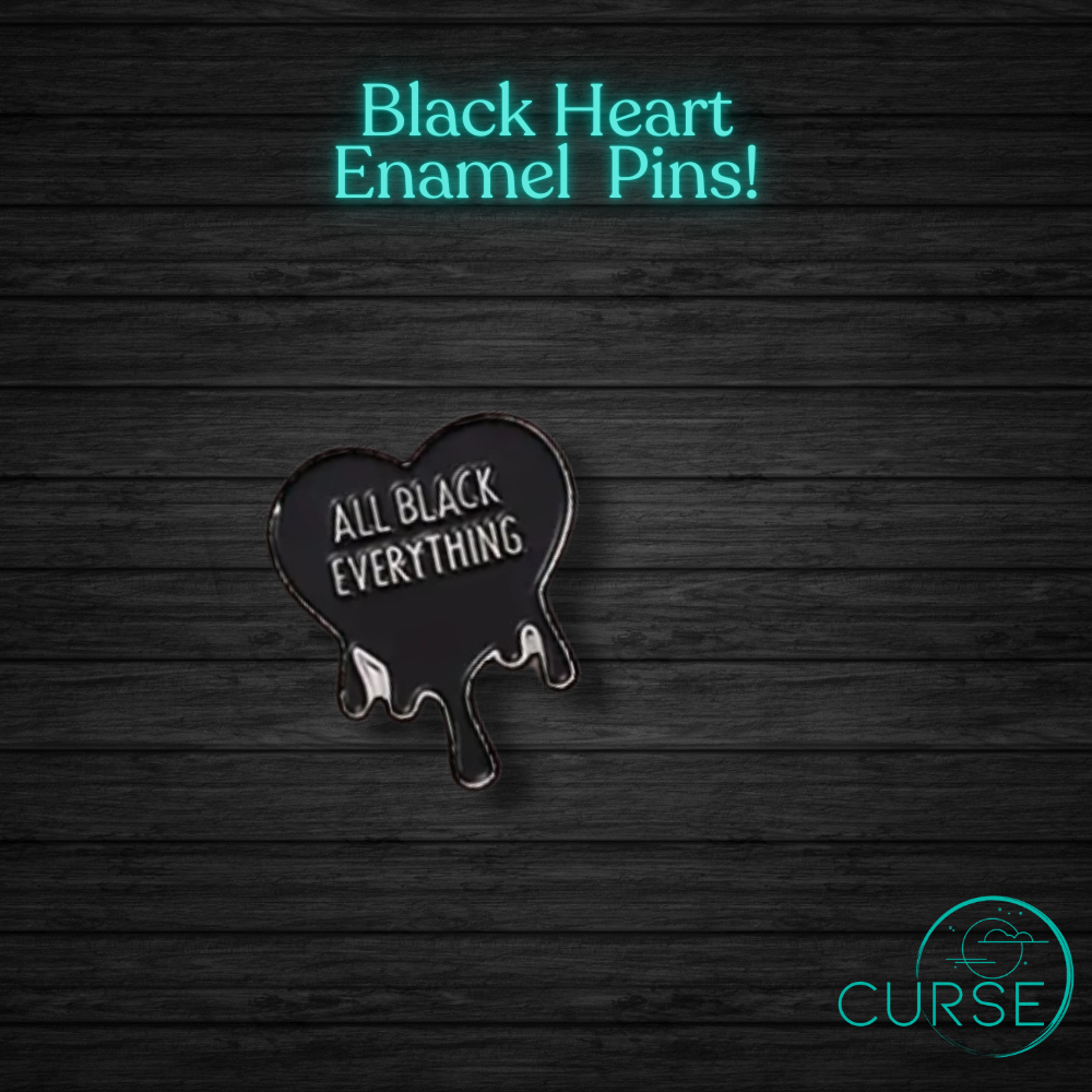 Enamel Pins - Blk Hearts