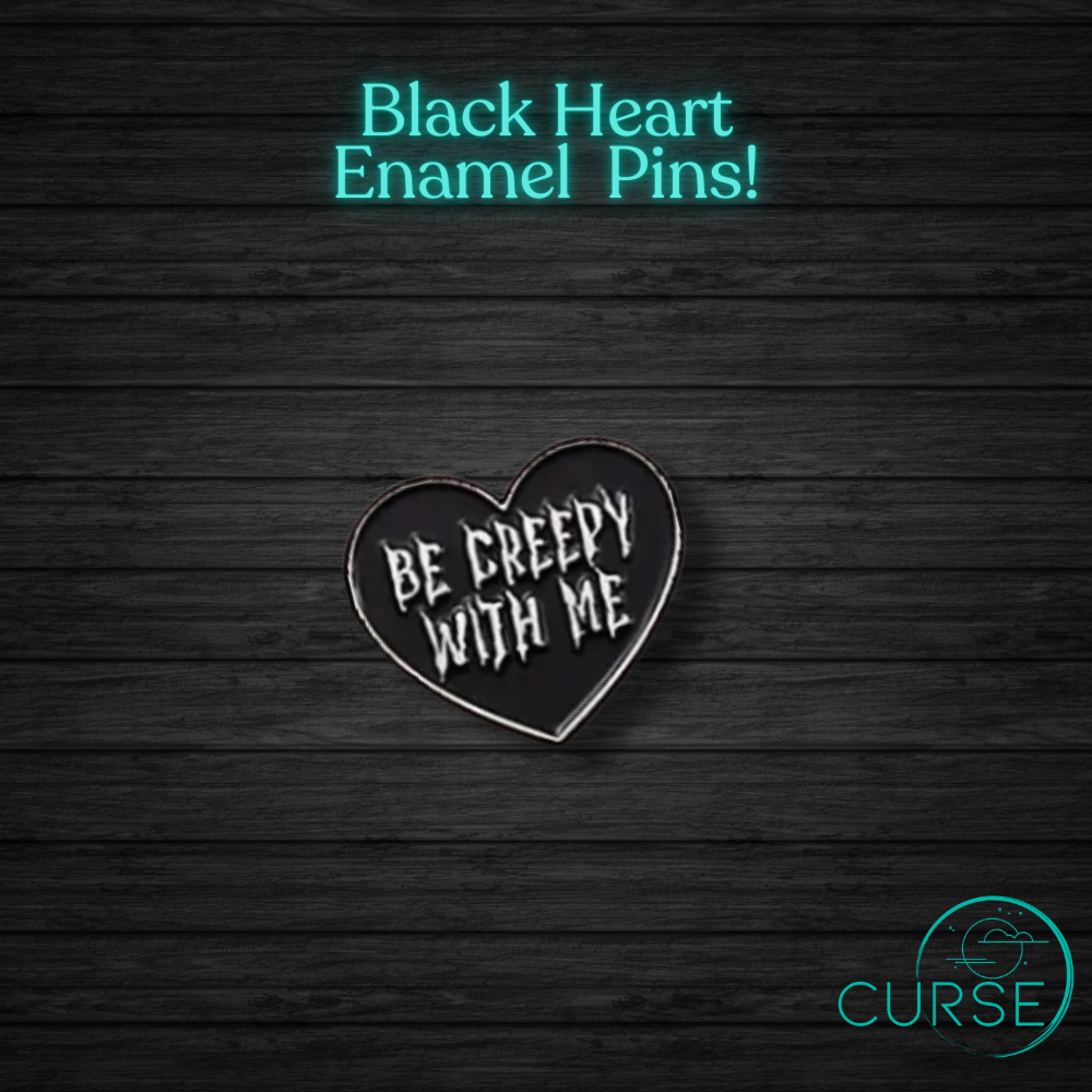 Enamel Pins - Blk Hearts