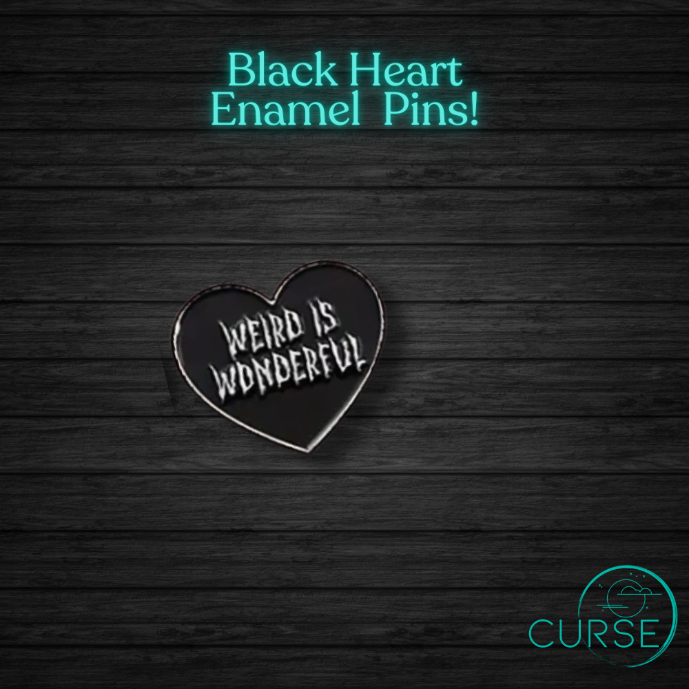 Enamel Pins - Blk Hearts