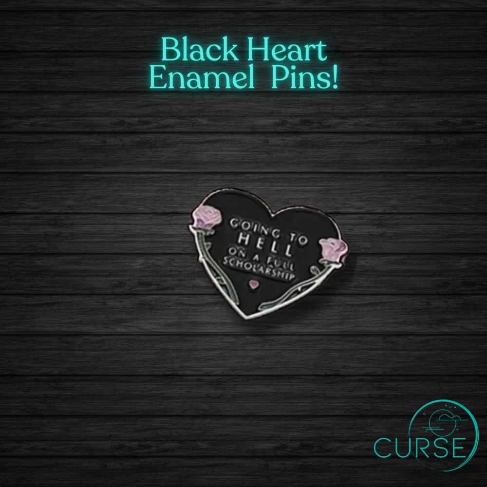 Enamel Pins - Blk Hearts