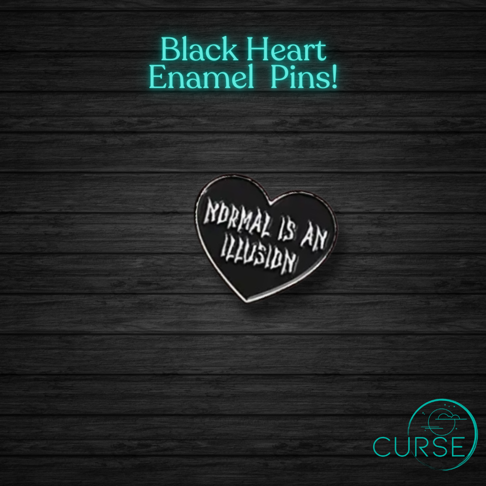 Enamel Pins - Blk Hearts