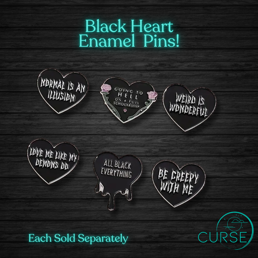 Enamel Pins - Blk Hearts