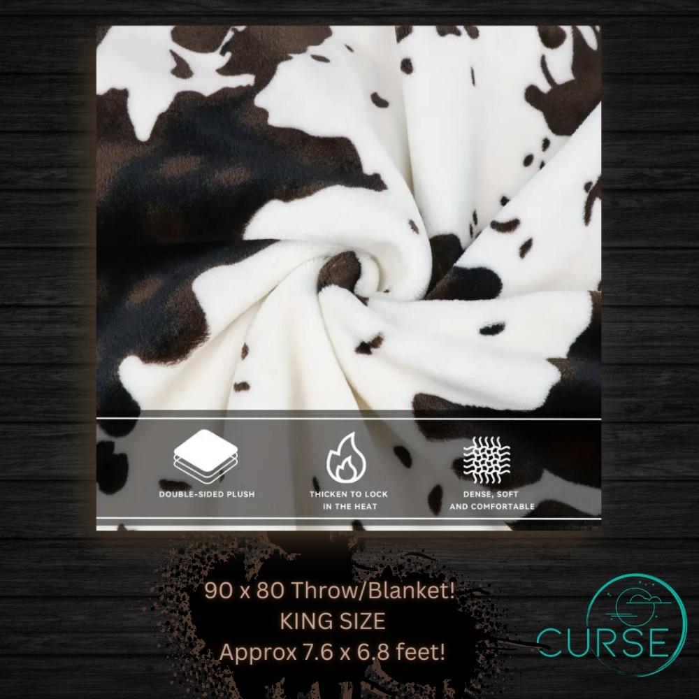 Ultra Soft Throw - Brown Blk Cow Pattern