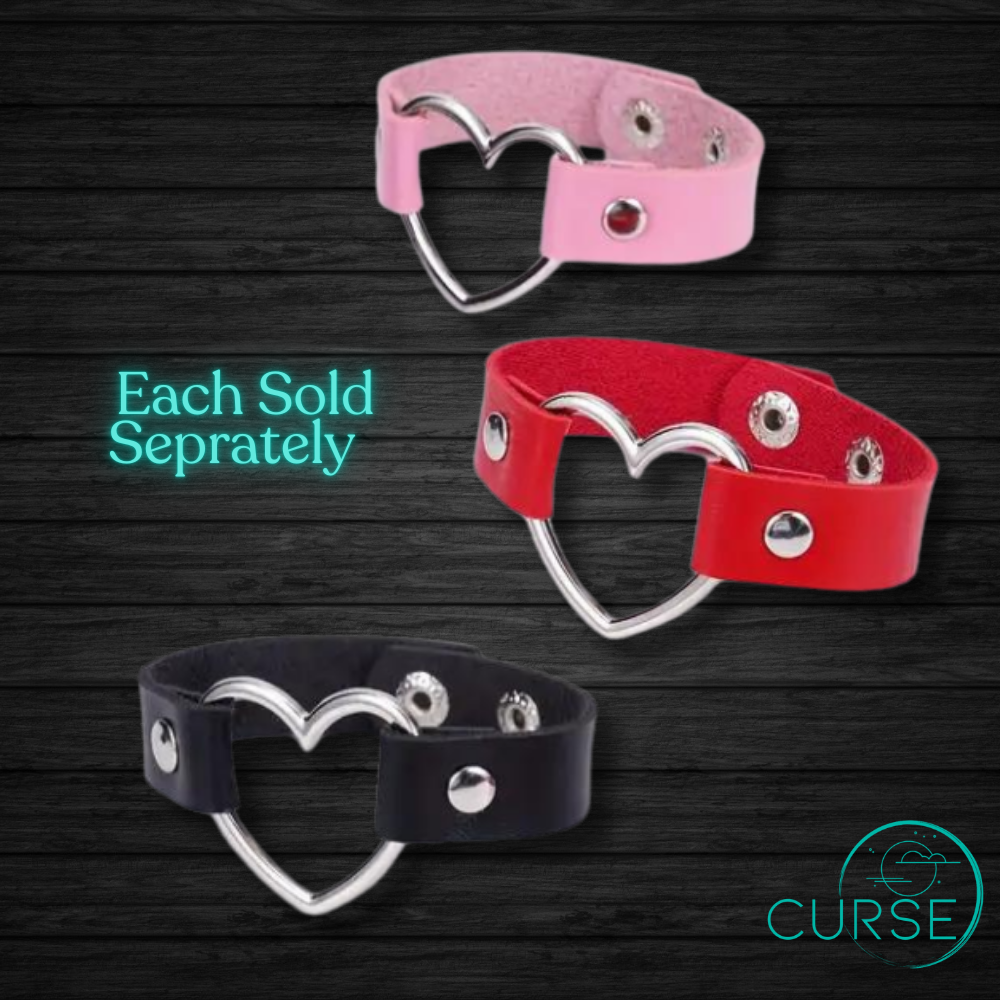 Pleather Heart Bracelet