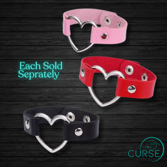 Pleather Heart Bracelet