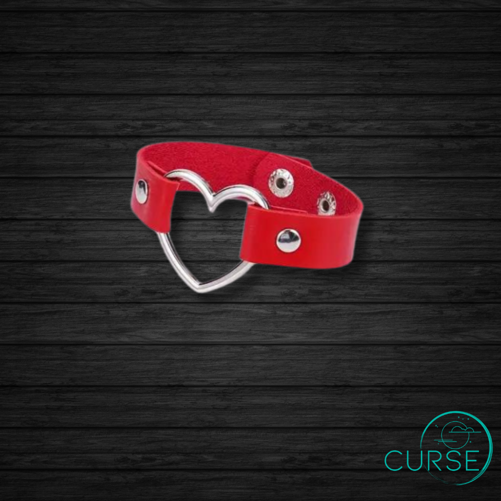 Pleather Heart Bracelet