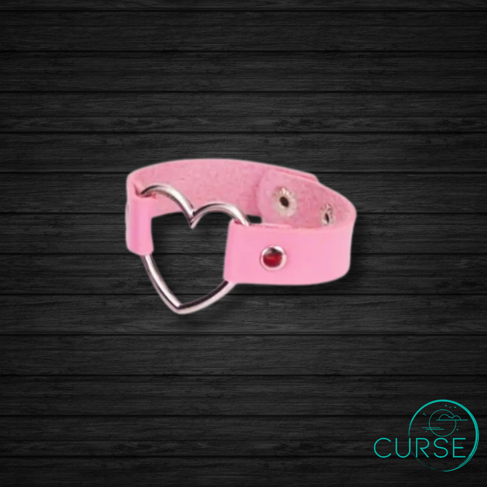 Pleather Heart Bracelet