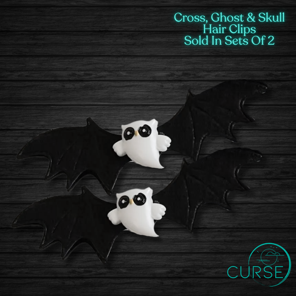 Hair Clips - Ghosts, Skulls and Crosses