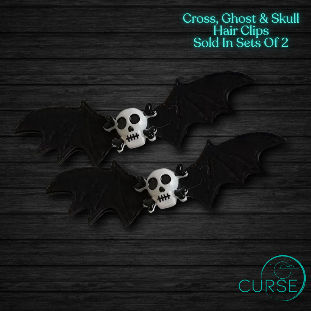 Hair Clips - Ghosts, Skulls and Crosses