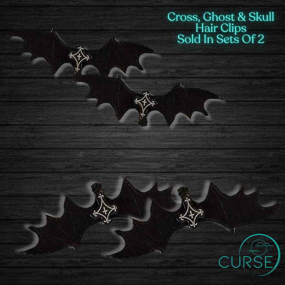 Hair Clips - Ghosts, Skulls and Crosses