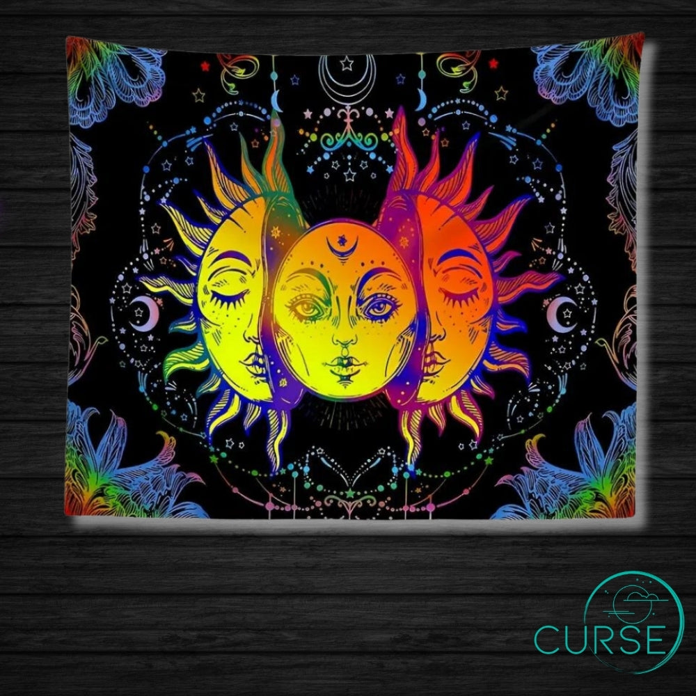 Tapestry - Sun and Moon Faces