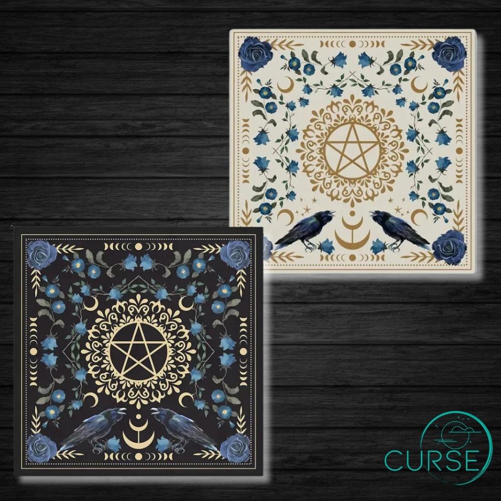 Tapestry - Light / Dark Blue Raven